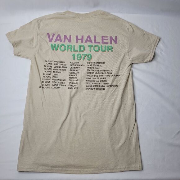 NEW S VAN HALEN 1979 BAND TOUR CONCERT CITIES CITY BACK GRAPHIC TSHIRT SMALL NWT - Picture 6 of 7